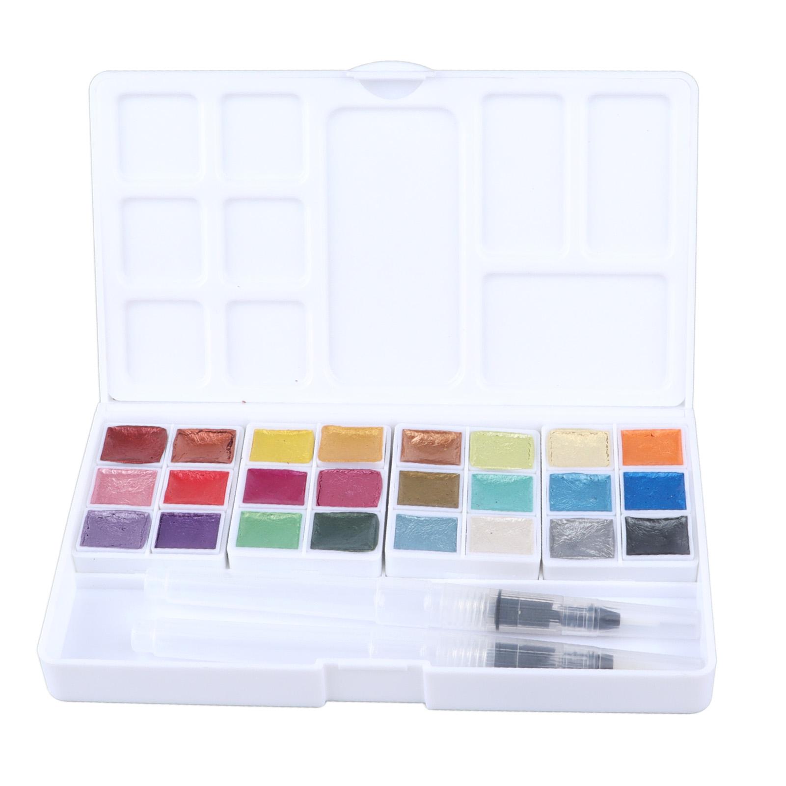

24 цвета металлик акварельные краски набор безопасный легко смешивать цвета твердые акварельные краски для стен