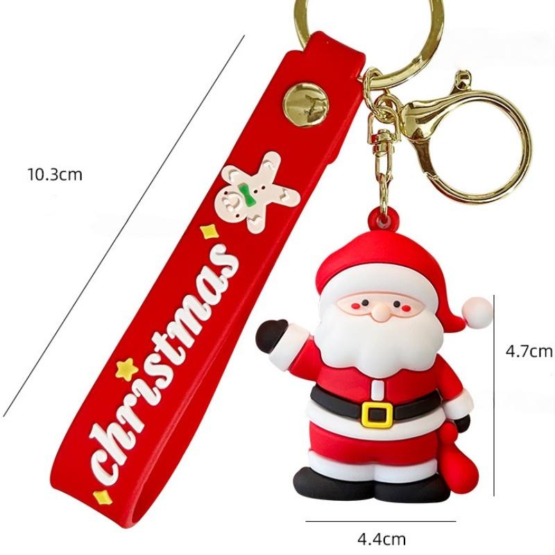 Creative Cute Christmas Keychain Santa Claus Snowman Elk Christmas Tree Pendant Cartoon Couple Car Backpack Hanging Decoration