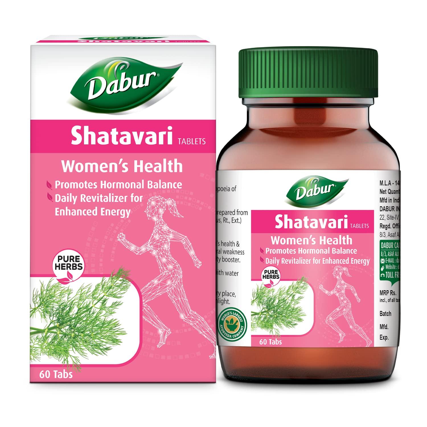 

Dabur Shatavari Tablets For Women s Wellness Hormonal Balance Support 60 Tablets Pack