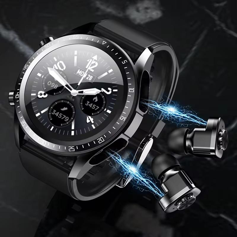 2025 New Headset Smart Watch With Earbuds TWS Bluetooth Call Music Control Blood Pressure Detect Smartwatch For Men Android IOS