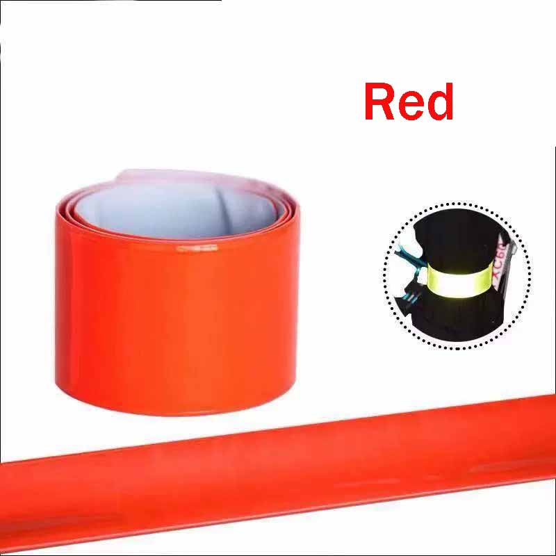 Braccialetto con Strisce Fluorescenti Riflettenti Cintura di Fissaggio per Gambe da Ciclismo Nastro Riflettente Attrezzatura da Esterno per Ciclismo Braccialetto di Avvertimento di Sicurezza