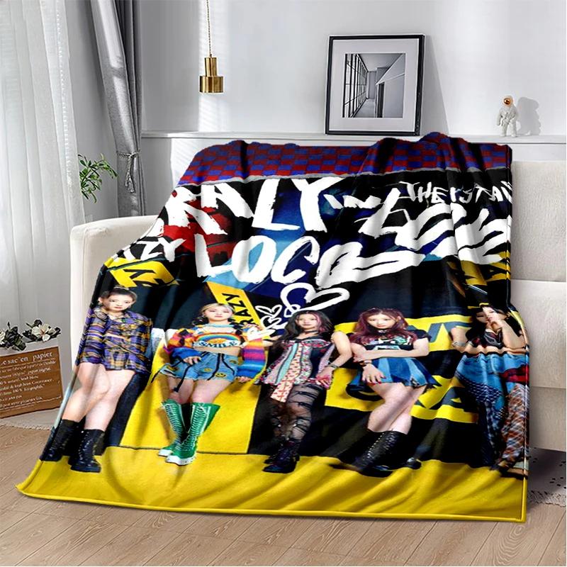 3D KPOP ITZY Star Soft Plush Blanket,Flannel Throw Blanket for Living Room Bedroom Bed Sofa Cover Gift