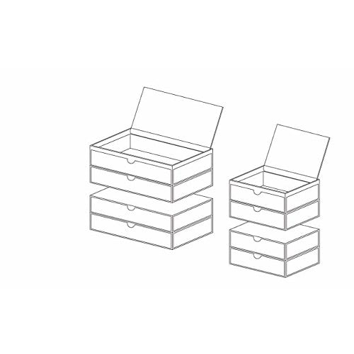 MUJI Overlapping Acrylic Case 2 Tier Drawer with Lid Approx. Width 17.5 x Depth 13 x Height 9.5cm 47380965