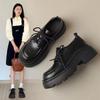Fashion Trend Women's Autumn and Winter New Thick-soled Heightening Versatile Lace-up Velvet Small Leather Shoes