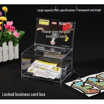 Weidong Transparenter Kunststoff-Visitenkartenhalter und Desktop-Aufbewahrungsbox mit großem Fassungsvermögen