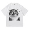 Y2k Funny Cat Meme T Shirt I Do Not Think Therefore I Do Not Am Men/women Clothing Harajuku High Quality Tops Cotton Tshirts