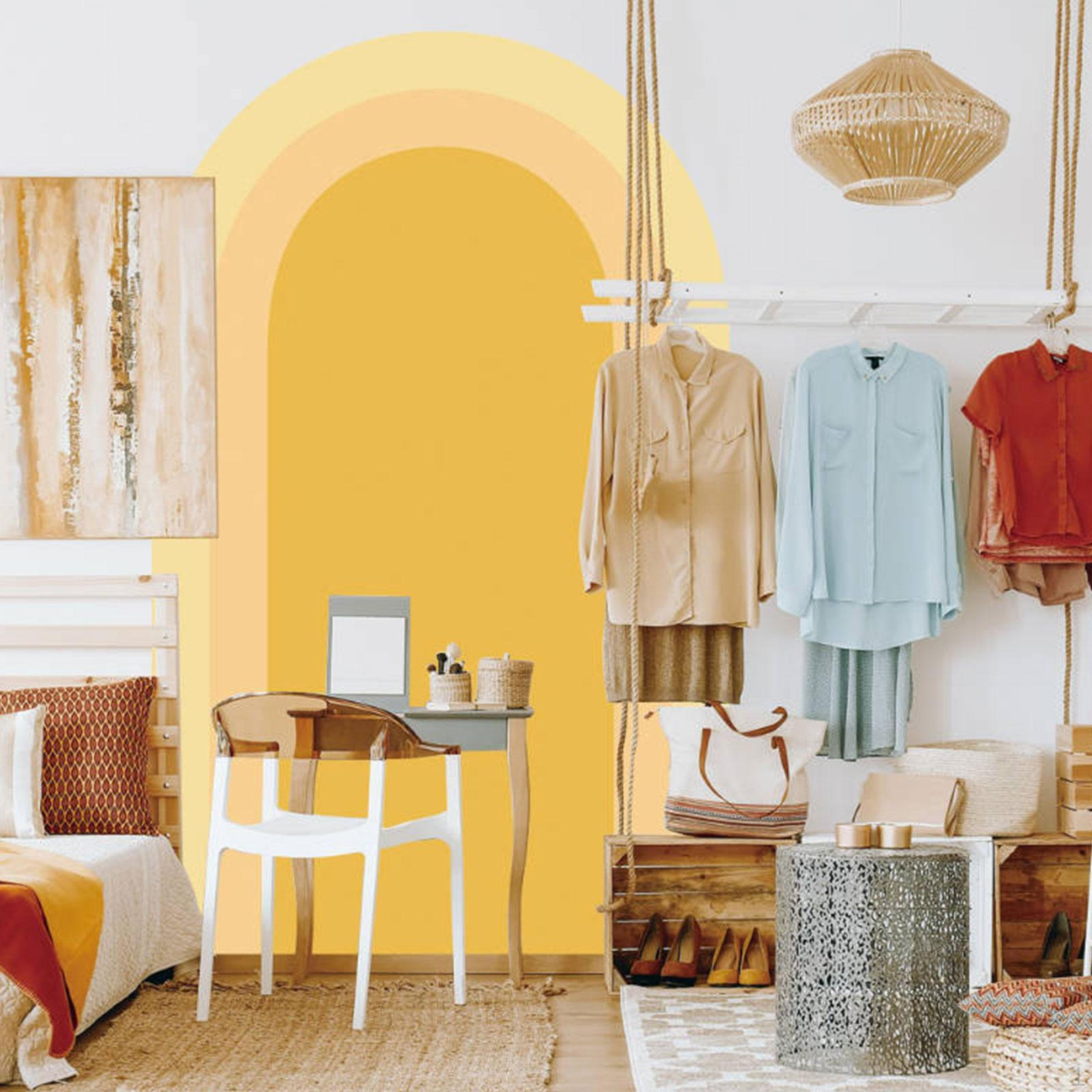 

Съемная ПВХ наклейка с рисунком арки 150 X 100 см Простой геометрический богемный декор для спальни