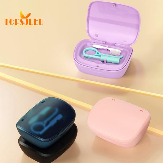 Étui de retenue à Double couche avec outil de retrait de miroir-boîte de rangement pratique pour prothèses dentaires, aligneurs et appareils orthodontiques