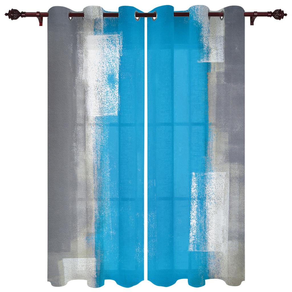 Olieverf Abstract Geometrisch Geel Gordijnen Woondecoratie Woonkamer Gordijnen Badkamer Slaapkamer Raamgordijnen