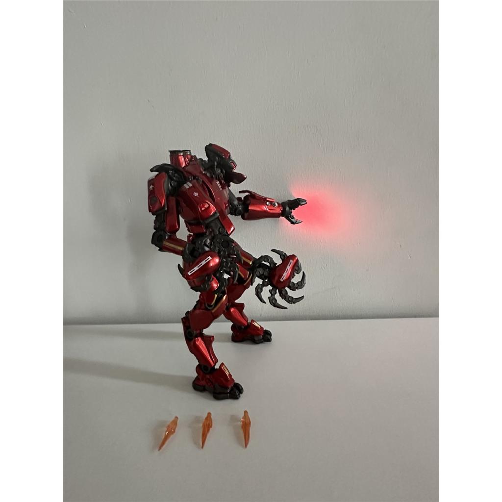 Pacific Rim Chrome Crimson Typhoon Jaeger Action Figure, Light‑Up Version, Movable Joints Collectible Mecha Toy