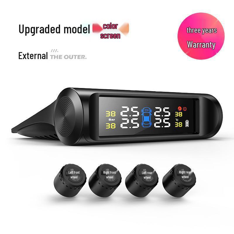 Solar-Powered Wireless Tire Pressure Monitor for Cars