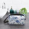 Large Portable Cosmetic Pouch with Zipper Closure Flower Pattern Toiletries Storage and Travel Makeup Bag Makeup Accessory Bag