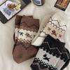 5 Pairs Autumn Winter New Vintage Dog Socks Bow Cartoon Cute Simple Color Middle Socks Fashionable Versatile Women'S Socks