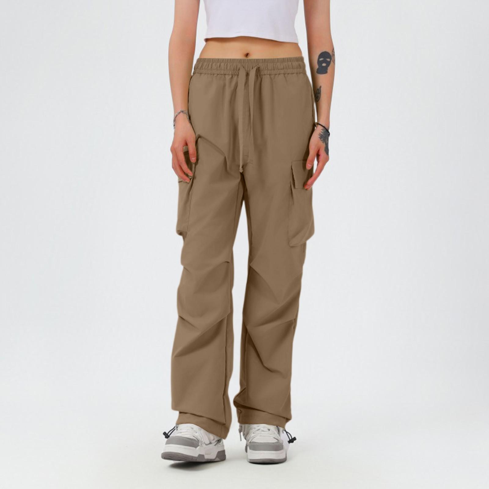 

Женские модные широкие брюки-парашюты карго, альпинистские спортивные брюки с высокой посадкой, свободные брюки L