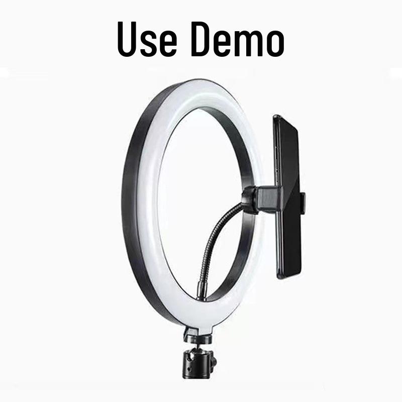 Live Broadcast Ring Light with Phone Clip and Flexible Hose Bracket