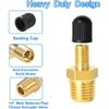 2Pcs Brass Air Inflator Adapter 1/4 NPT(M) to Standard Schrader Valve(M), Tan