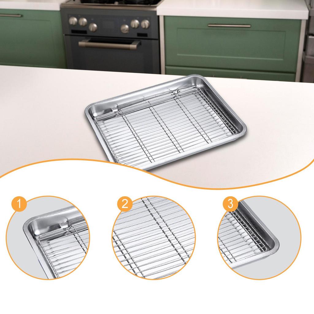 Baking Sheet and Rack Baking Pan Food Storage Container Easy to Clean