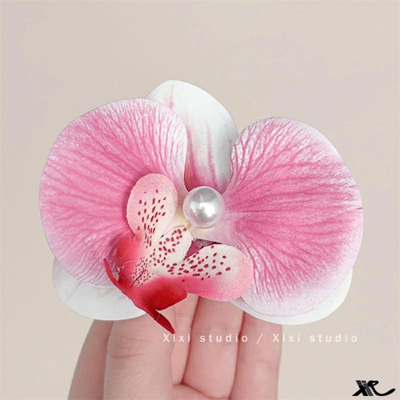1Pcs Phalaenopsis Pearl Hair Clip Orchid Butterfly Hair Clip Duckbill Clip Summer Holiday Hair Accessories Bow Flower Hair Clips