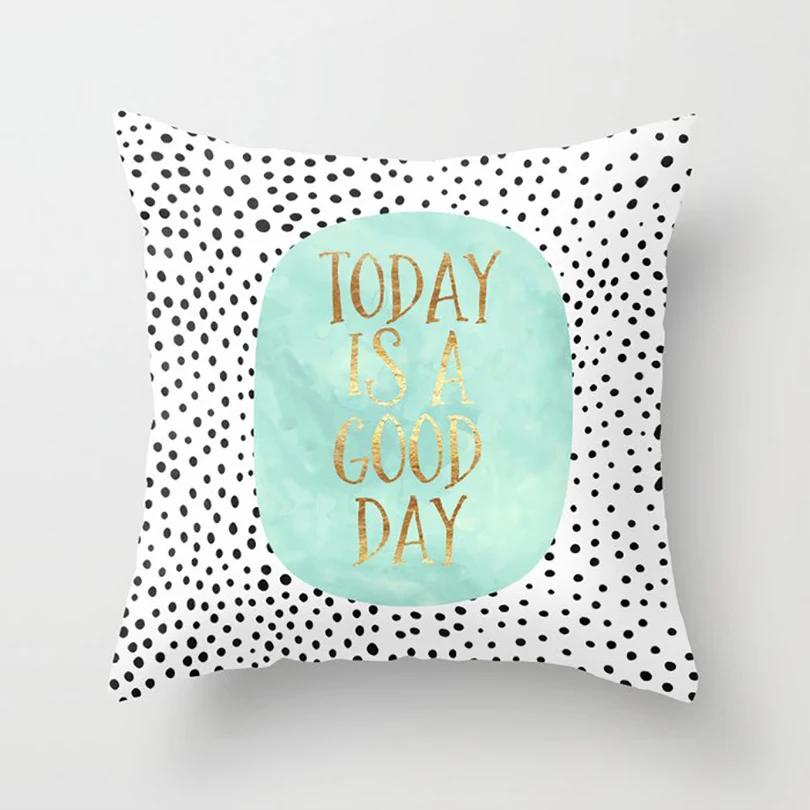 Mint Geometric Cushion Cover Polyester 45X45CM Pillowcase Home Decorative Throw Pillow Covers