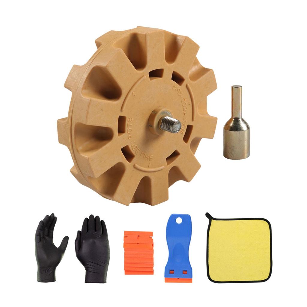 Generic Decal Remover Eraser Wheel Set Adhesives Removal Tool with Gloves