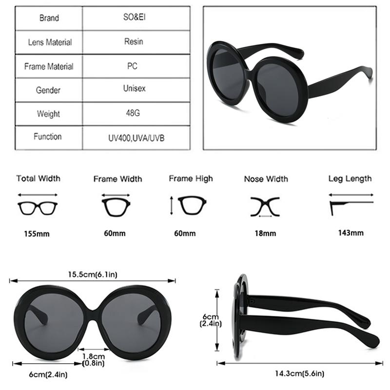 SHAUNA Vintage Oversized Round Women Sunglasses Fashion Double Color Gradient Shades UV400 Men Trending Punk Sun Glasses