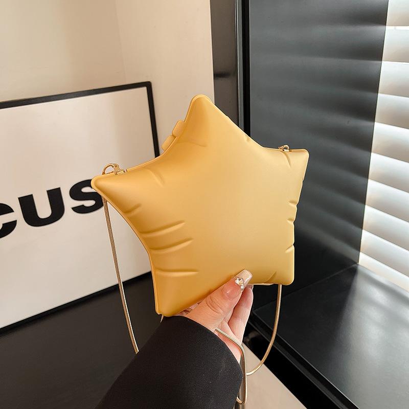 

Cute five-pointed star bag 2025 new European and American fashion candy color single shoulder women s versatile acrylic box bag білий