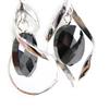 Les Trésors De Lily [F6184] - Silver Earrings 'Linda' Black Silver (rhodium Plated) - 30x14 Mm