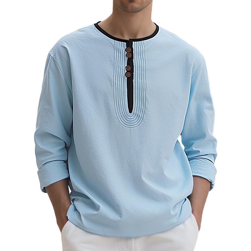 New Solid Color Linen Design For European And American Men's Casual Sports