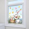 Easter Bunny Eggs Static Cling Window Stickers No Glue Removable for Bedroom Living Room Study Holiday Decor