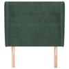 3118001 vidaXL Tête de lit avec oreilles Vert foncé 103x23x118-128 cm Velours