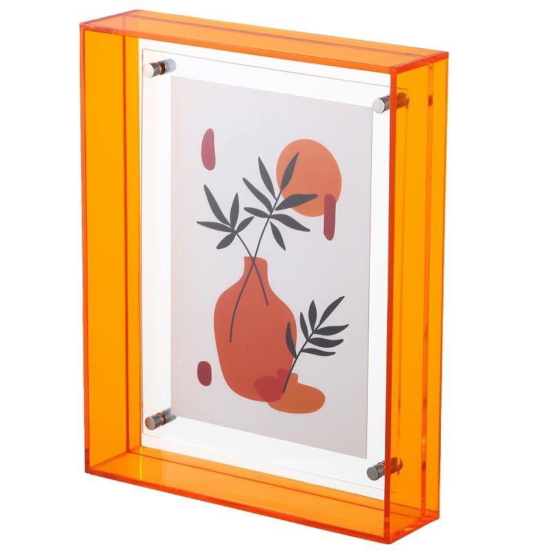 1pcs Color Acrylic Photo Frame 15x19cm Magnetic Wall-Mounted Display Home Modern Decor Acrylic Poster Picture Frame Wall Decors