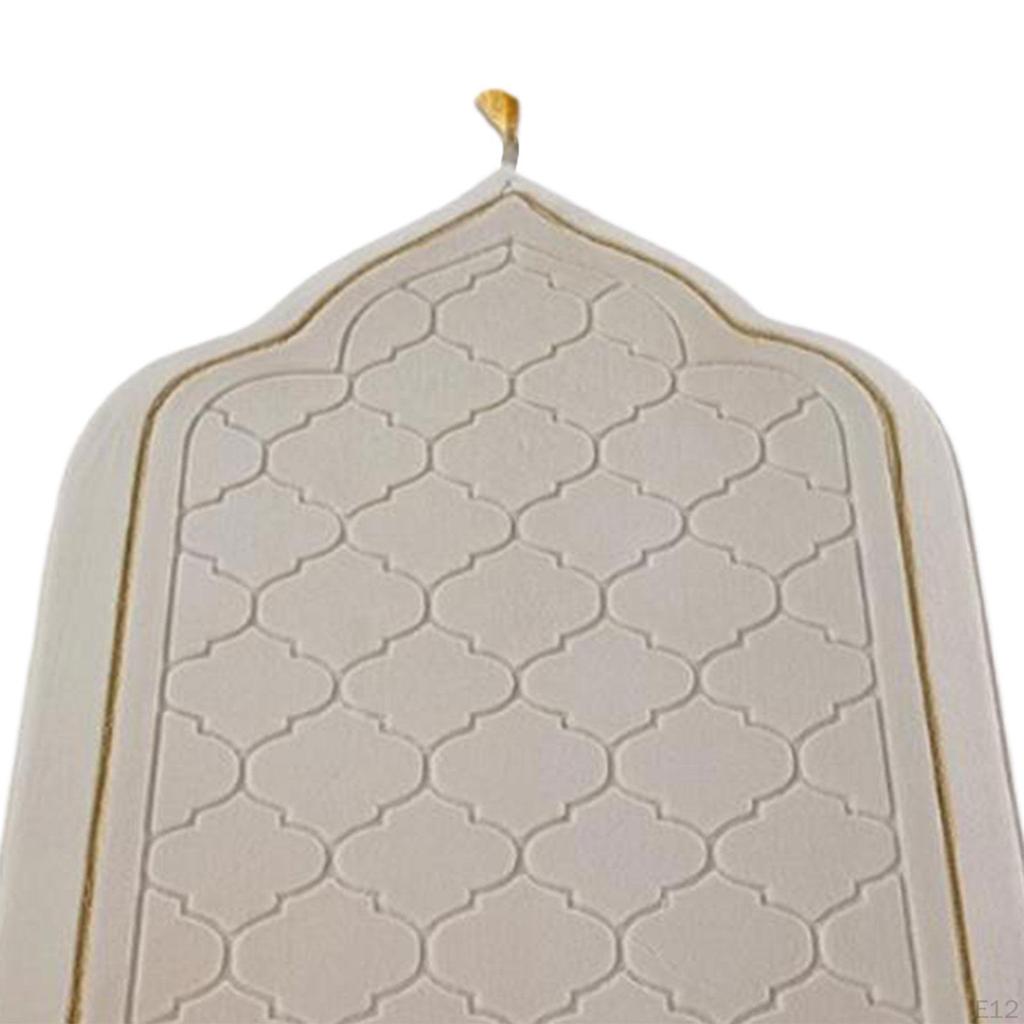Islamic Prayer Rug Travel Portable Home Floor Embossing Worship Kneel Carpet