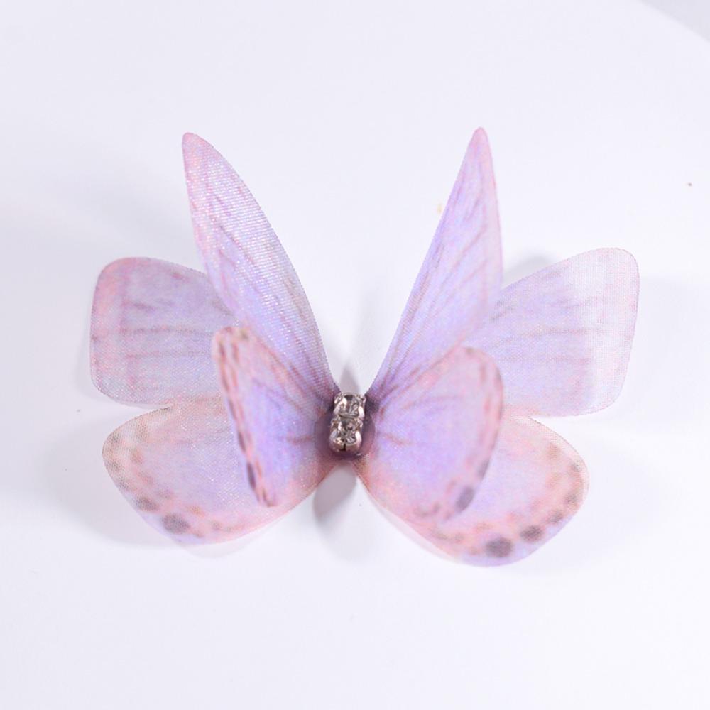 50Pcs 3D Organza Fabric Butterfly Appliques Clothes Sewing Patch  Bridal Hair Accessories