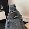 Denim Sling Bag Casual Chest Bag Lightweight Crossbody Backpack for Men and Women