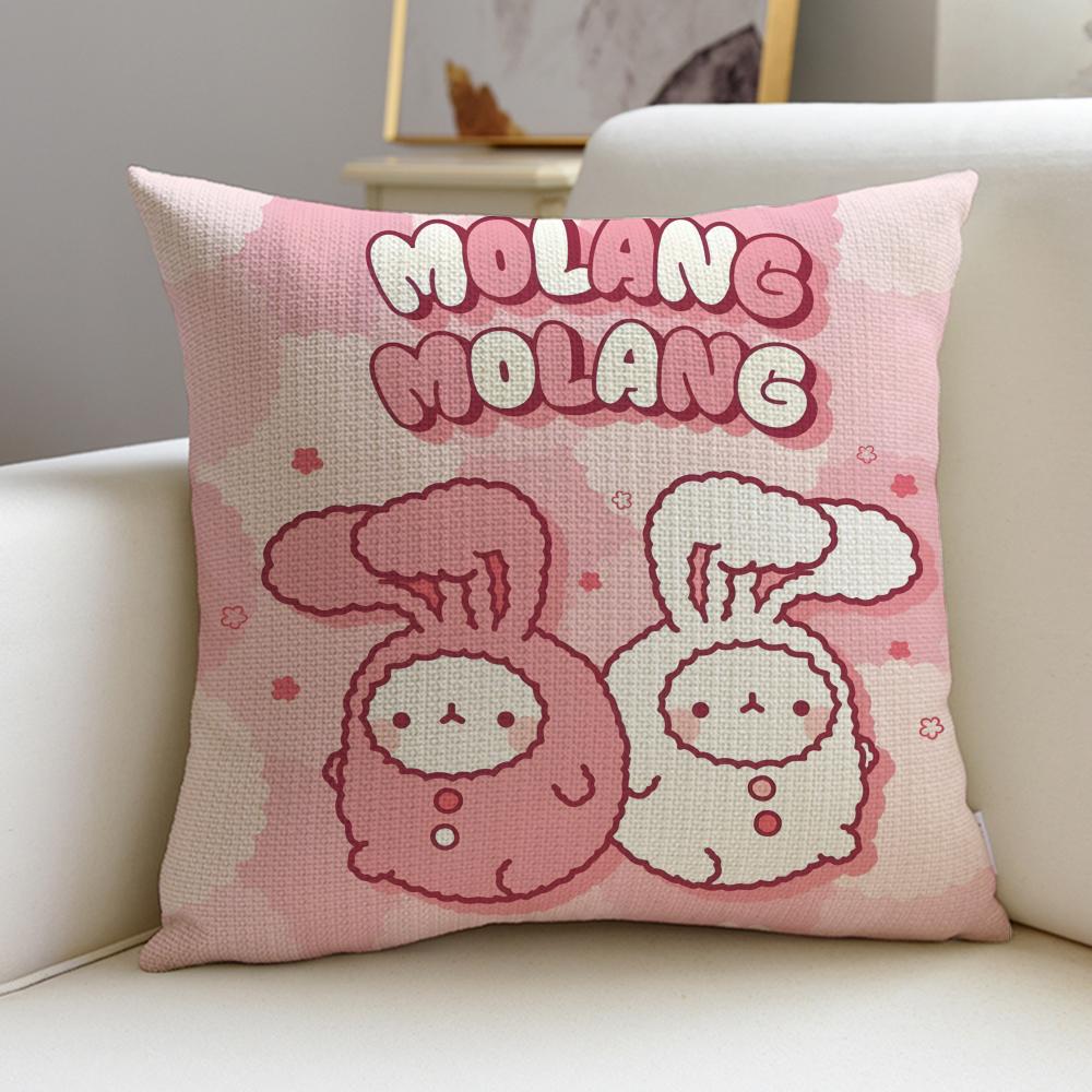 Round MMolangS Cushion Cover Breathable and skinfriendly linen pillowcase square removable and washable cushion