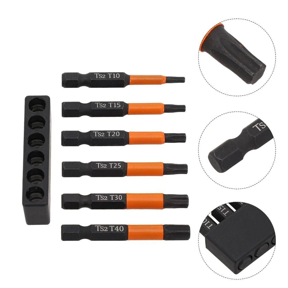 

6PCS Quick Change Torx Screwdriver Bit T10-T40 T Screw Bit Portable Screw Driver Bit
