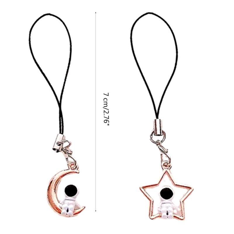 Fashionable Couples Key Rings Moon/Star Astronaut Keychain Stylish Bag Accessory