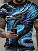 Cool Dragon Graphic Men's T-Shirt 3D High-Definition Print Hot Tee Round Neck Fashion Casual Quick-Drying Oversize Men Clothing