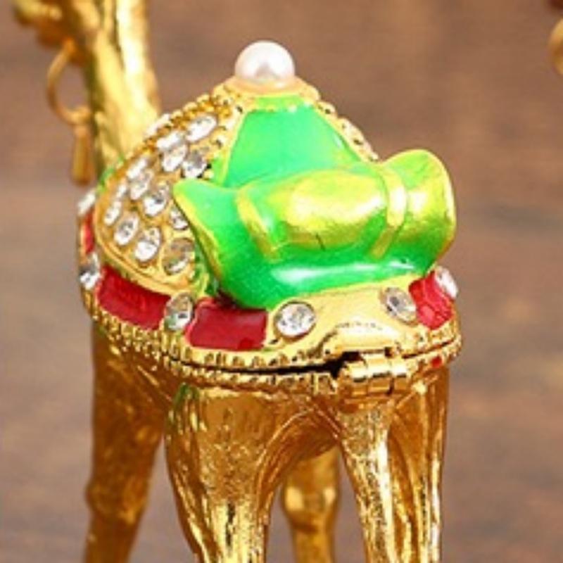 Mini Jewelry Storage Box Inlaid Gem Organizer Exquisite Camel Shape Earrings Ring Holder Storage Jar Unique Festival Gift