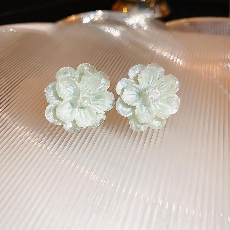 Silver Needle Zircon Star Flower Tassel Stud Earrings - Elegant and Fashionable Women's Accessory