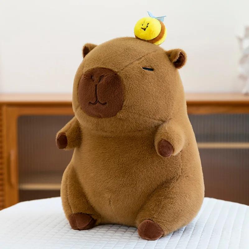 Practical Home Decor Unisex Kids 30/40/50Cm Super Cute Capybara With Bee Capibara Plush Doll Giant Kawaii Stuffed Animal Doll Children Kids Birthday Gift Toys