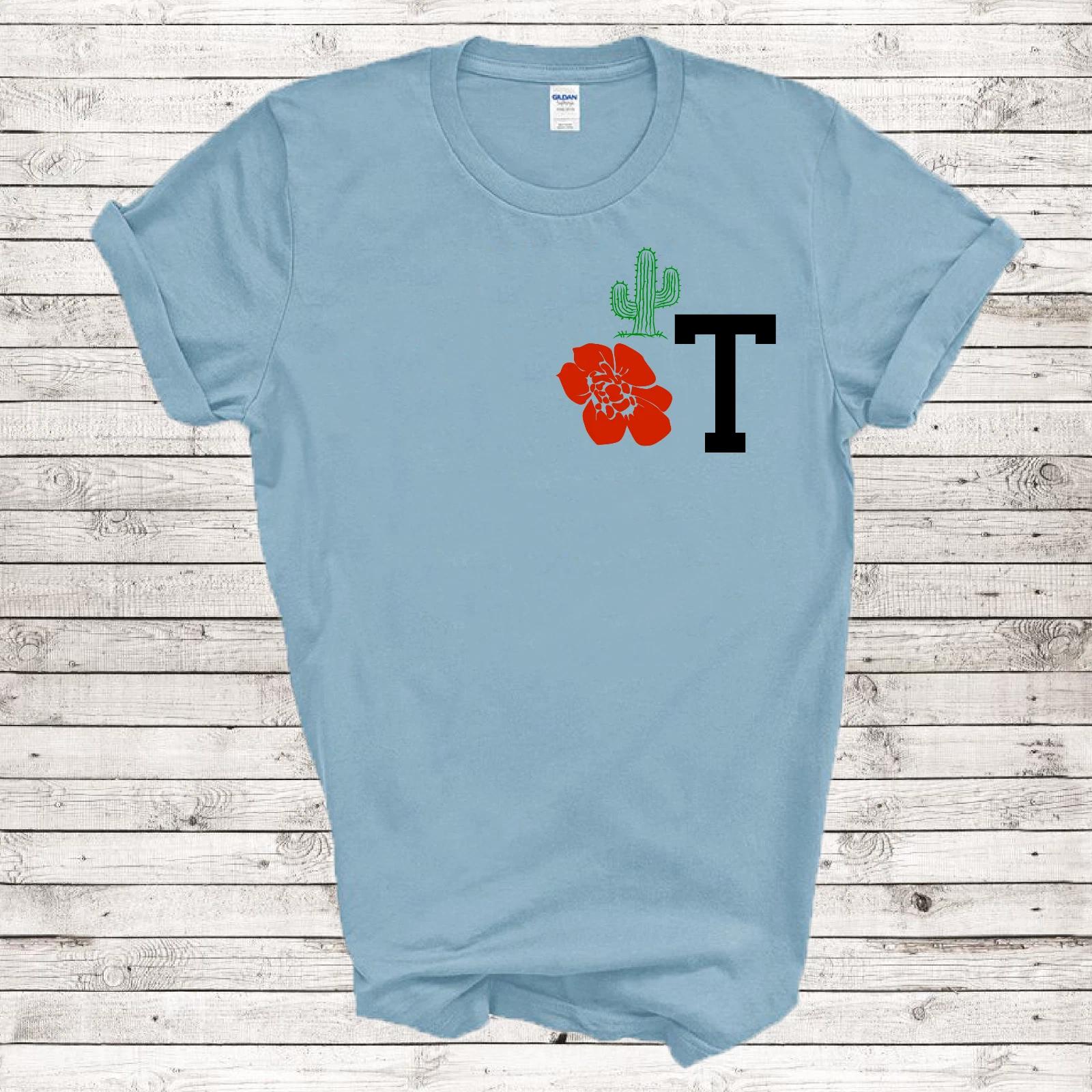 

Monogram T Names Flower Cactus Fashion 21st Century Woman Retro Gift T-Shirt 2XL