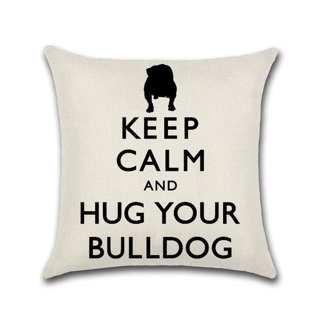 Cartoon Printed Pillow Case Cotton Linen Franch Bulldog Pillowcase Decorative Pillowcases Cover For Car Home