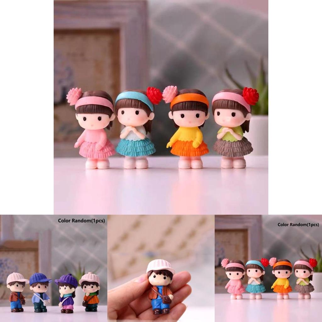 Rozkošné miniaturní figurky páru pro okouzlující pohádkovou zahradu nebo dekoraci domečku pro panenky