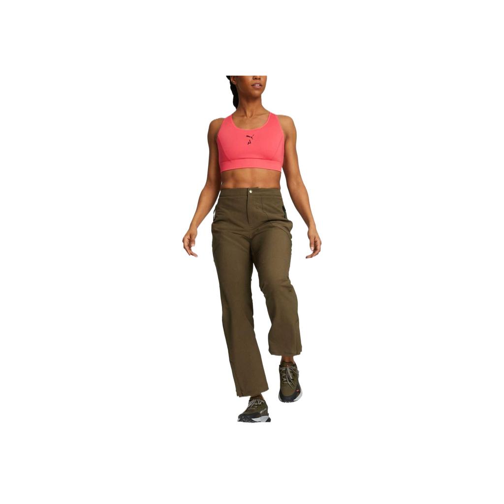 Puma Comfortable Breathable Sports Zipper Straight Leg Casual Pants Women pants Olive-Green 522584-62