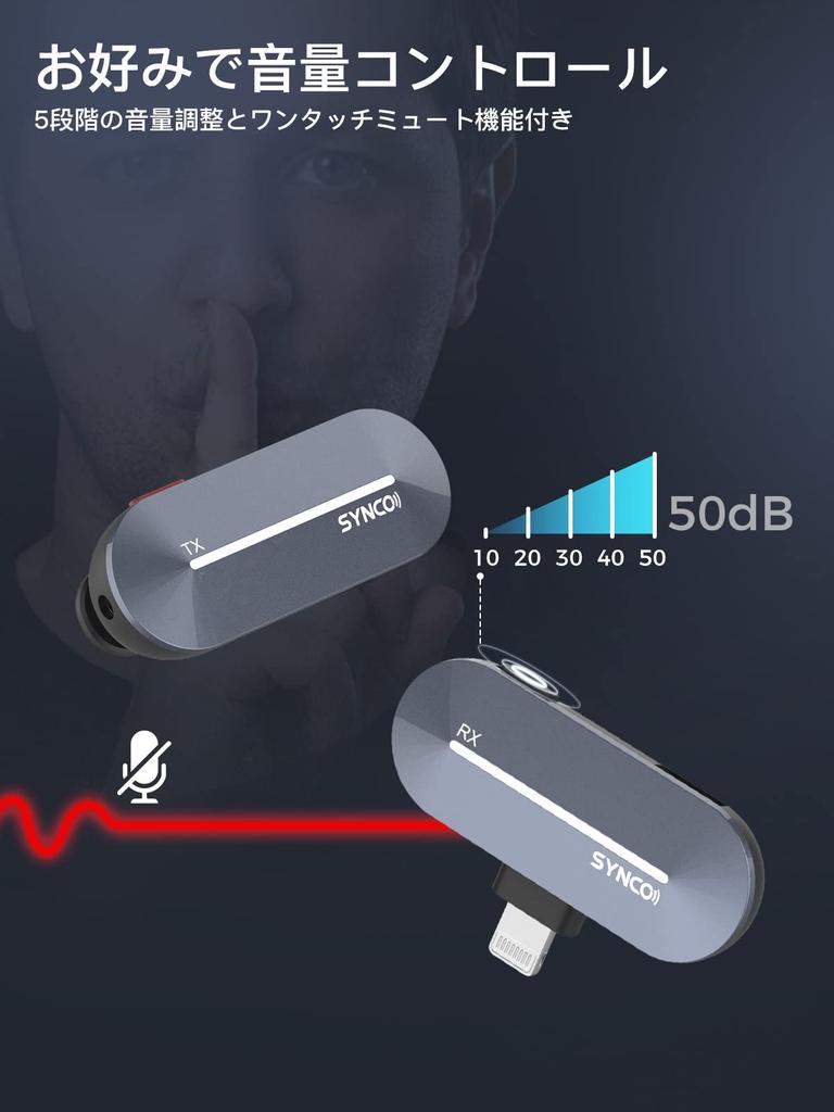 IPhone-Ansteckmikrofon SYNCO P1SL MFI Lautstärkerauschen für iPhone-Mikrofon Video guter Ton kompatibel mit praktisch zum kabellosen Ansteckmikrofon iPhone