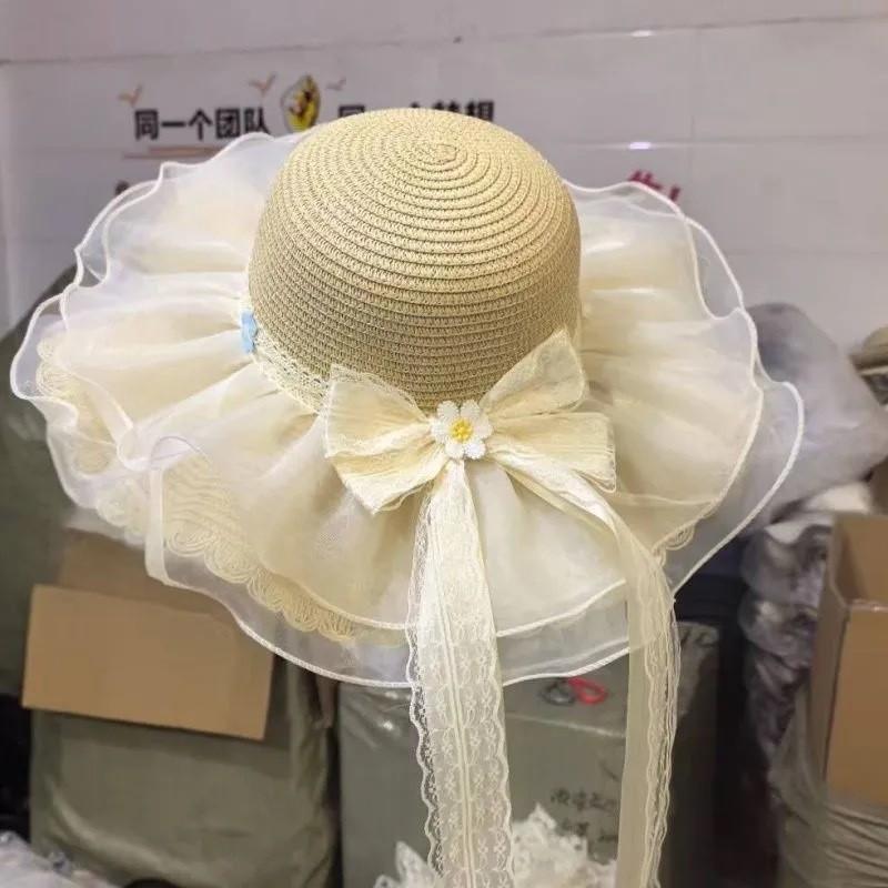 Summer Straw Hat With Large Brim For Sun Protection And Beach Travel