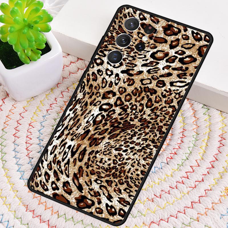 Leopard Print Effect Texture Silicone Phone Case For Samsung Galaxy note 10 pro S26 S25 S24 S23 S22 S21 Plus S25Ultra Capa Cover