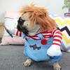 3D Killer Doll Dog Costume - Halloween & Christmas Prank Outfit for Pets