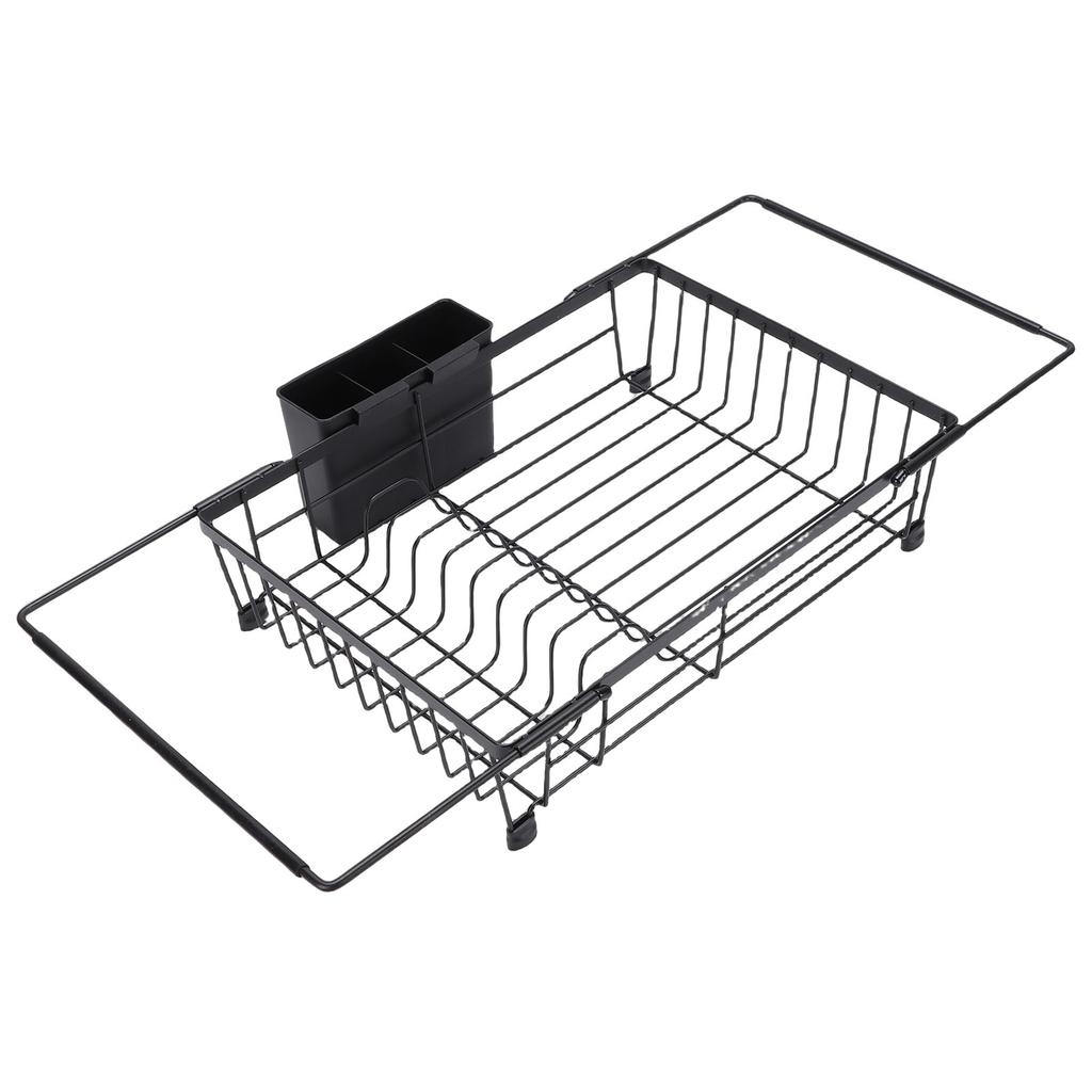 Expandable Dish Drying Rack in Sink Iron Kitchen Utensil Dish Holder Drainer Space Saving for Dishes Plates Bowls
